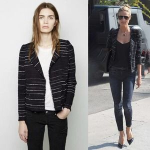 Isabel Marant Black and White Striped Blazer